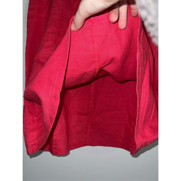 Women’s Pink 100% Linen Midi Skirt - Picture 8 of 8